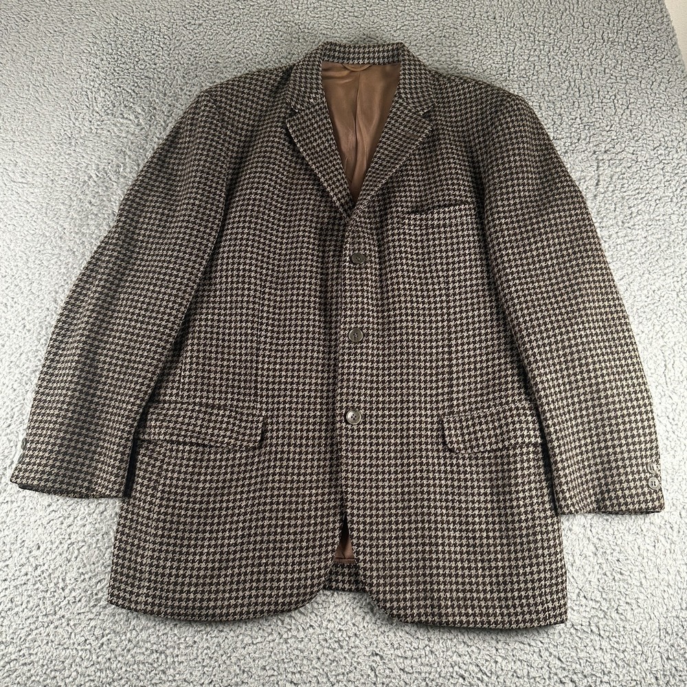 Magee Sport Coat‎ Mens 42R Houndstooth Donegal Wool Cashmere Mohair Handwoven